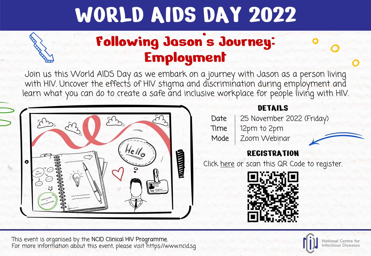 ArunKumar0990's tweet photo. Let's embark on a journey this World #AIDS Day as we uncover the effects of #HIV stigma and discrimination during employment. Learn what you can do to create a safe and inclusive workplace for people living with HIV.

Register now by clicking this link: https://t.co/rElPSWpb2z https://t.co/UlxtsSO7Ai