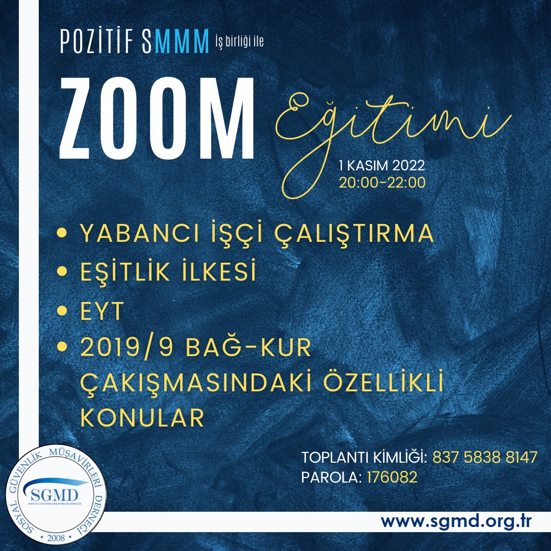 Yeni eğitimimiz ile yeniden vizyondayiz
#POZİTİFSⓂ️Ⓜ️Ⓜ️ ile SGⓂ️D iş birliği ile 01.11.2022 tarih saat 20:00de SGK eğitimimizde buluşuyoruz 🎉😎
<a href="/MuzafferDuran38/">muzaffer duran</a>
<a href="/EGezek/">Eyüp Gezek</a> <a href="/edaacicek_smmm/">Eda ÇiçekⓂ️Ⓜ️</a> <a href="/alicgener/">Ⓜ️Ⓜ️ Ali Can GENER</a> 
<a href="/hakkisekersmmm/">Hakkı ŞEKER Ⓜ️Ⓜ️</a> <a href="/yeterikoo/">Yeterikoo Ⓜ️Ⓜ️</a> 
<a href="/sgmdernegi/">SOSYAL GÜVENLİK MÜŞAVİRLERİ DERNEĞİ</a>
<a href="/eminyilmaz77/">Emin Yılmaz</a> <a href="/maasebeci3/">KURALSIZ SM Ⓜ️Ⓜ️ A.K.E</a> <a href="/suheyla1974/">Sühü🎈Ⓜ️Ⓜ️</a>
