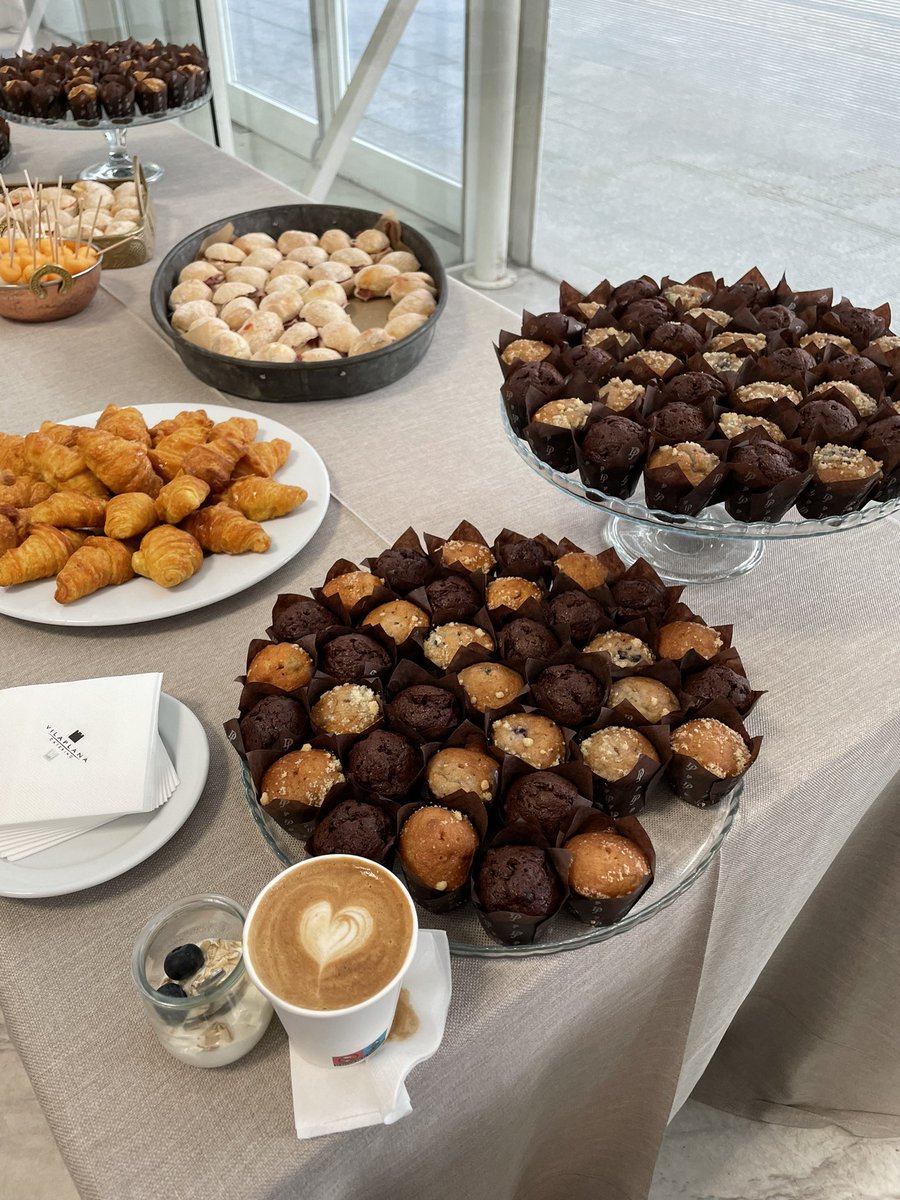 In site at #Fyuz22 in Madrid. As usual registration doesn’t know what to do with analysts. They have the cutest little cakes and yogurt jars here. Those chocolate muffins—wow! If the O-RAN, TIP, and Meta content is half ad good this will be a great event