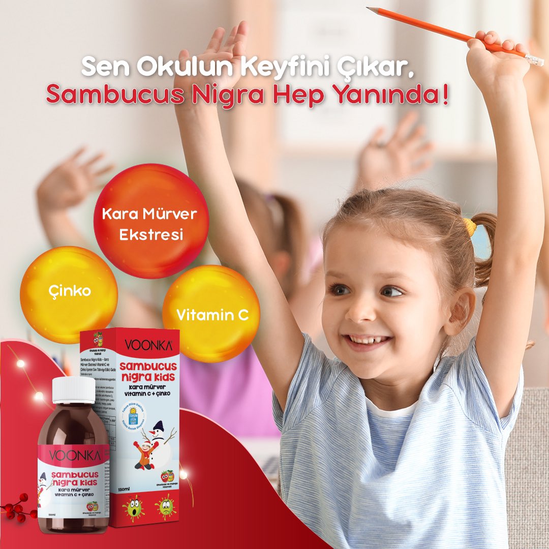 Okulların açılmasıyla artan hastalıklara karşı içeriğinde bulunan Çinko, Kara Mürver Ekstresi ve Vitamin C ile Voonka Sambucus Nigra Kids Şurup’tan çocuklara tam destek!
 
#Voonka #VoonkaKids #SambucusNigraKidsŞurup