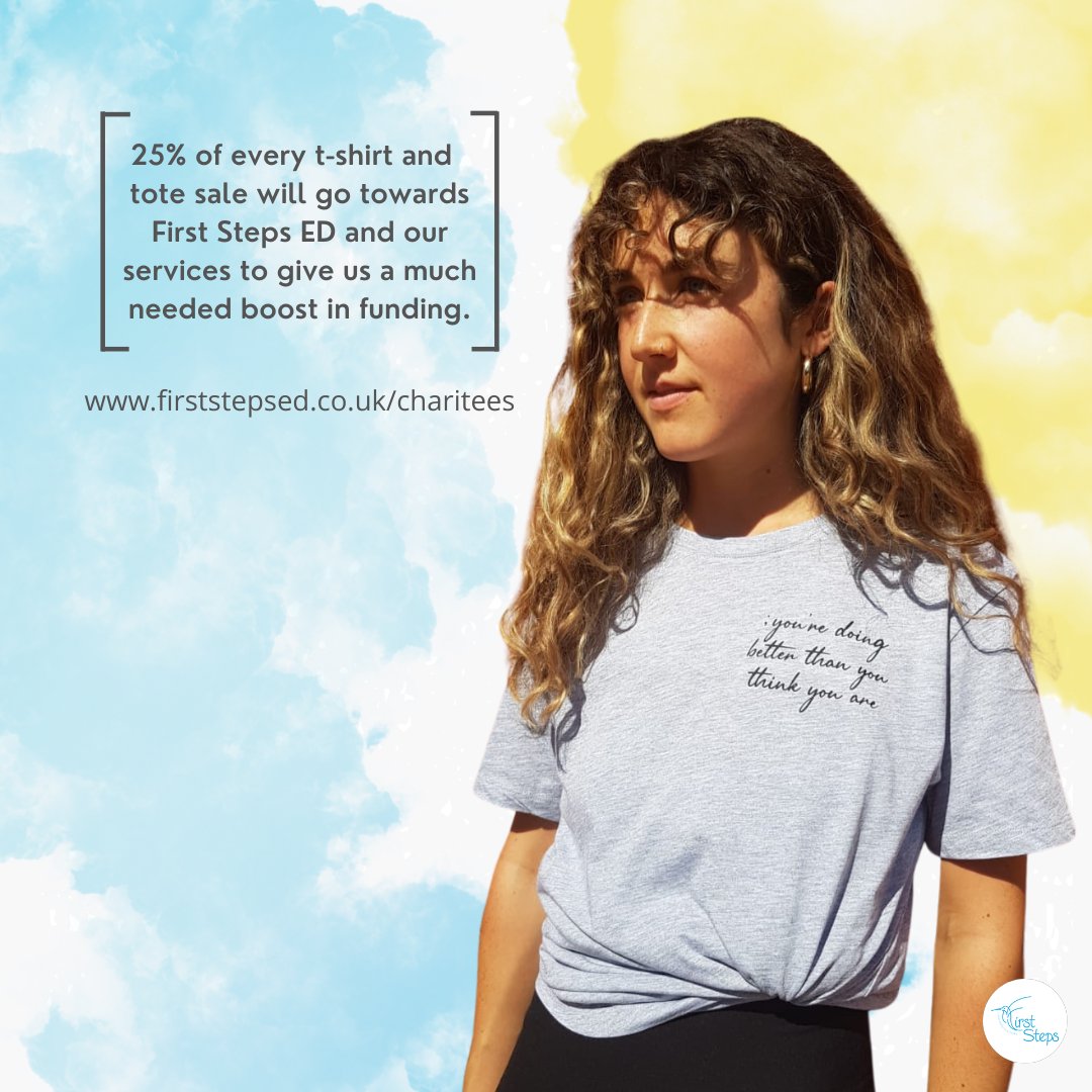 FirstStepsED's tweet photo. Laura's wearing one of our affirmation tees, designed alongside TwentyTwelve! Shop and help raise some vital funds for First Steps ED here 👉 https://t.co/G5jay9A7Xy  

(A perfect gift for the festive period?🎄)
#EatingDisorderAwareness #YouAreDoingBetterThanYouThinkYouAre https://t.co/0zJn4NcgJo
