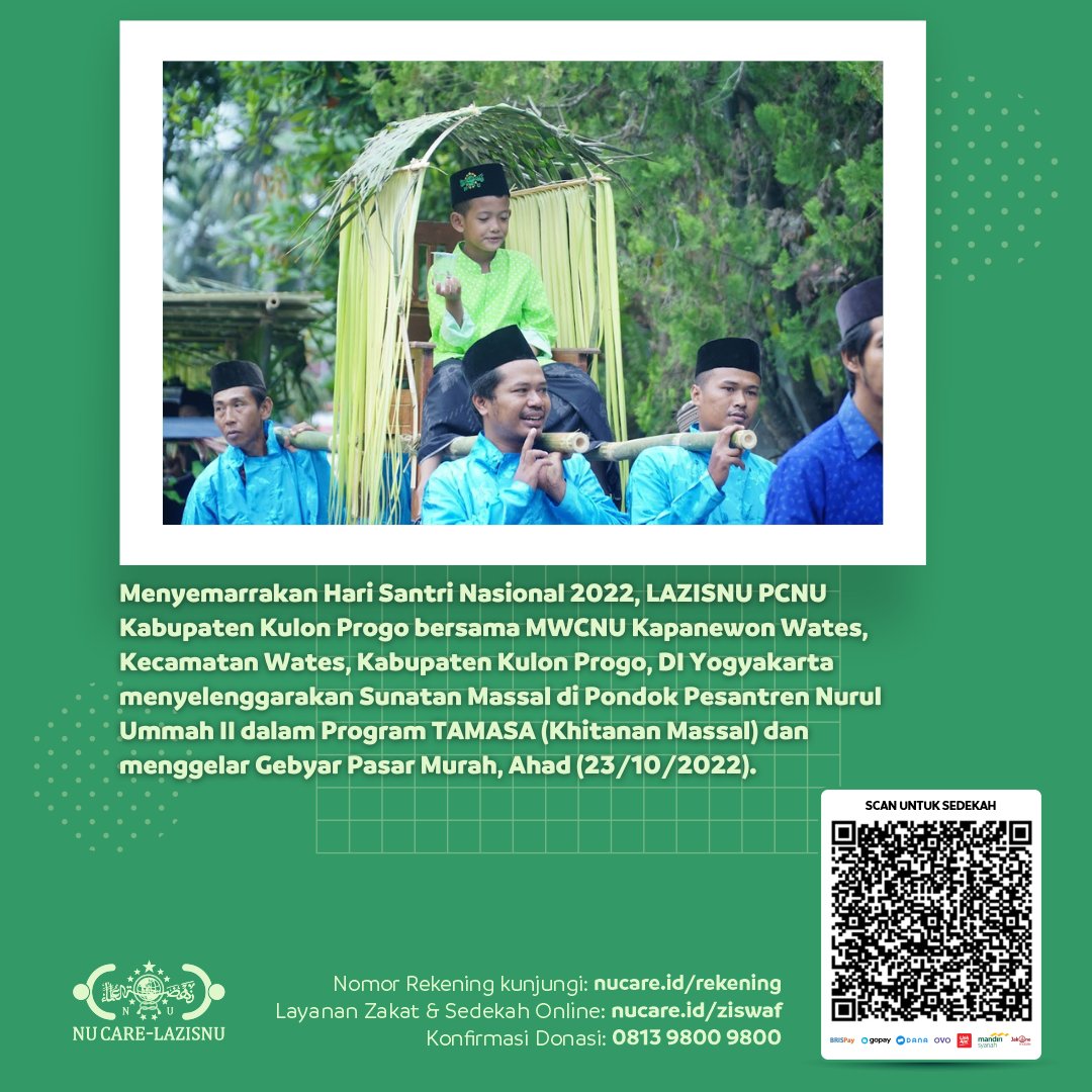 nucare_lazisnu's tweet photo. Yuk dukung kegiatan LAZISNU PCNU Kabupaten Kulon Progo lainnya, melalui:
BRI 692 701 004 196 530 an. Lazisnu Kulon progo
BPD DIY Syariah 801 241 003547 an . Lazisnu Kulon Progo
Narahubung 085229394002
#NUCare #LAZISNU #TAMASA #KhitananMassal #HariSantriNasional https://t.co/IVRpxglwIO