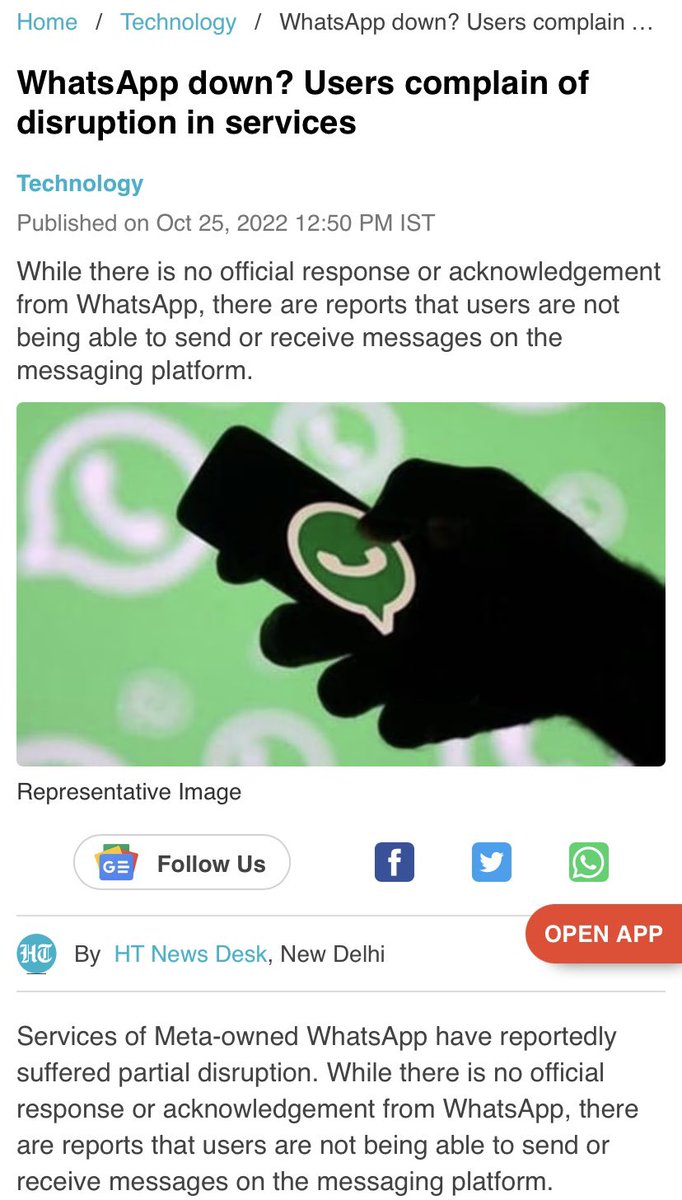 Whatsapp is partially down. Globally. 

#whatsapp