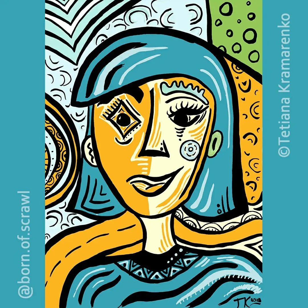 scrawlgrapher's tweet photo. Today is the 141st anniversary of the birth of Pablo Picasso.

I created my self-portrait in his style, that changed my consciousness! It's open felt the freedom and courage to create something revolutionary.

#picasso #born_of_scrawl #ukrainiancontemporaryart #ukrainianartist https://t.co/1EctUrcjTh