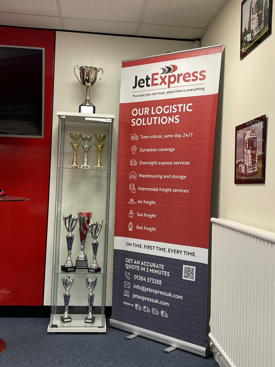 The Jet Express trophy cabinet 🏆😍 #Trophy #Achievement #TrophyCabinet #TruckShows #Fleet #BestFleet #Exciting #TimeCriticalDeliveries #SameDayLogistics #TransportSolutions