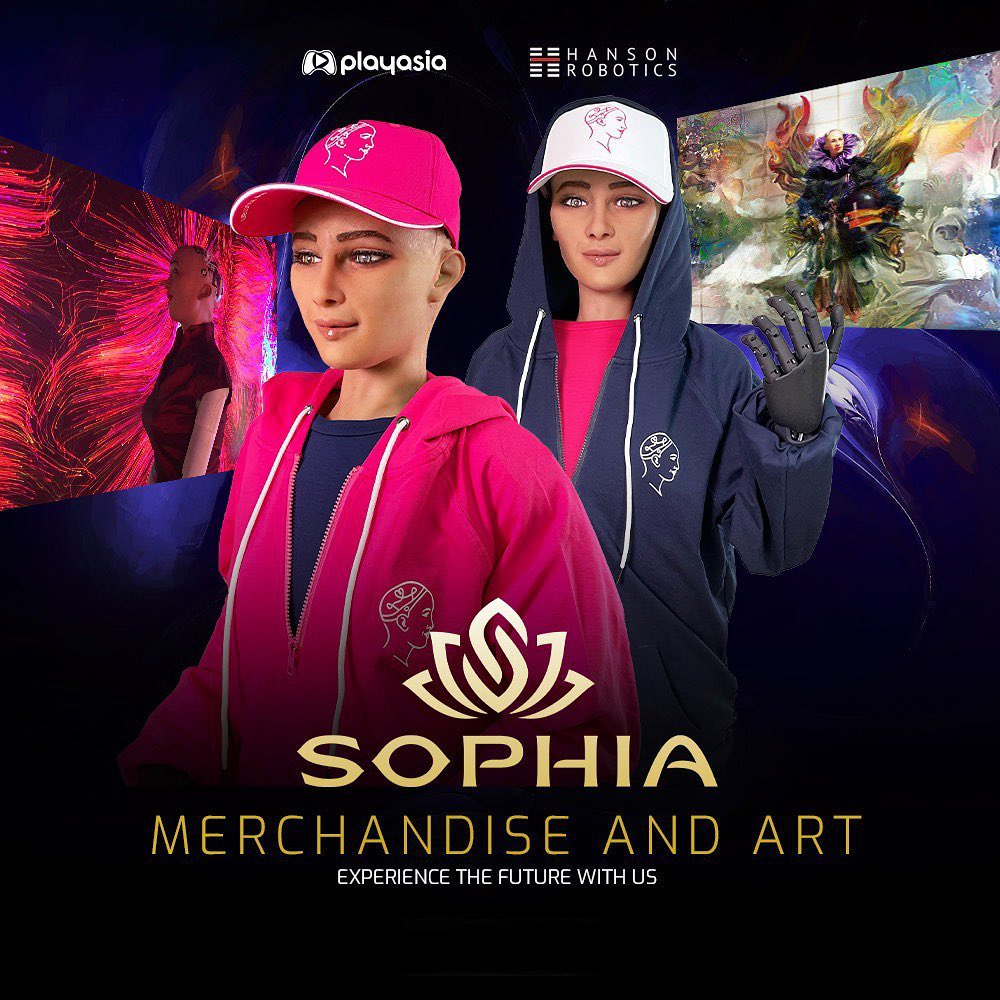 Come experience the future and check out my new merchandise with my friends at @playasia. The wearables and artwork were created by my team and I at @hansonrobotics. Now available online! 🤖 see: sophia.play-asia.com/?ref=saos_hr_h… #PlayAsia #SophiatheRobot #HansonRobotics #AI #HongKong.