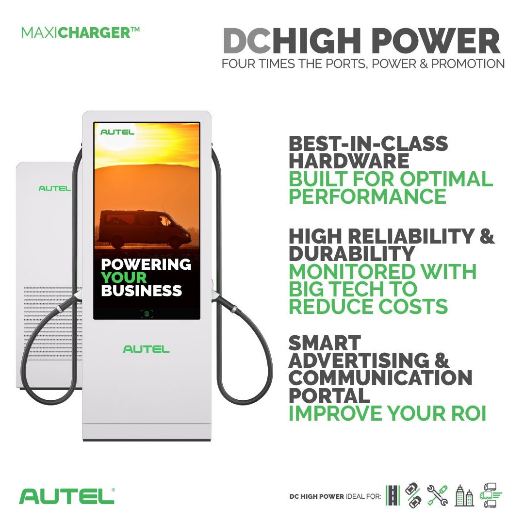 AutelEvcharger's tweet photo. Autel MaxiCharger | 55'' Inch Screen for Your Business
With an 55'' inch advertising and communications portal, you can easily monetize charging and provide prospective customers with information and updates.
Mail: evinfo.eu@autel.com
#autel #maxicharger #dccharger #dcfast #EV https://t.co/cNg3QZ4lRM