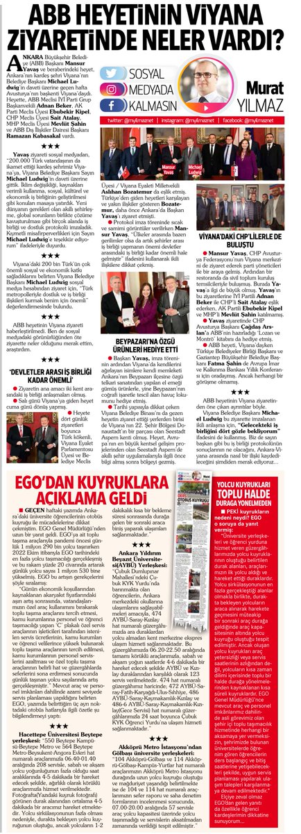 #sosyalmedyadakalmasın köşemde bu hafta #Ankara Büyükşehir Belediye Başkanı Mansur Yavaş'ın ve beraberindeki heyetin Viyana ziyaretinin perde arkasını yazdım... hurriyet.com.tr/yazarlar/murat… @mansuryavas06 @handefrt @BgmLudwig