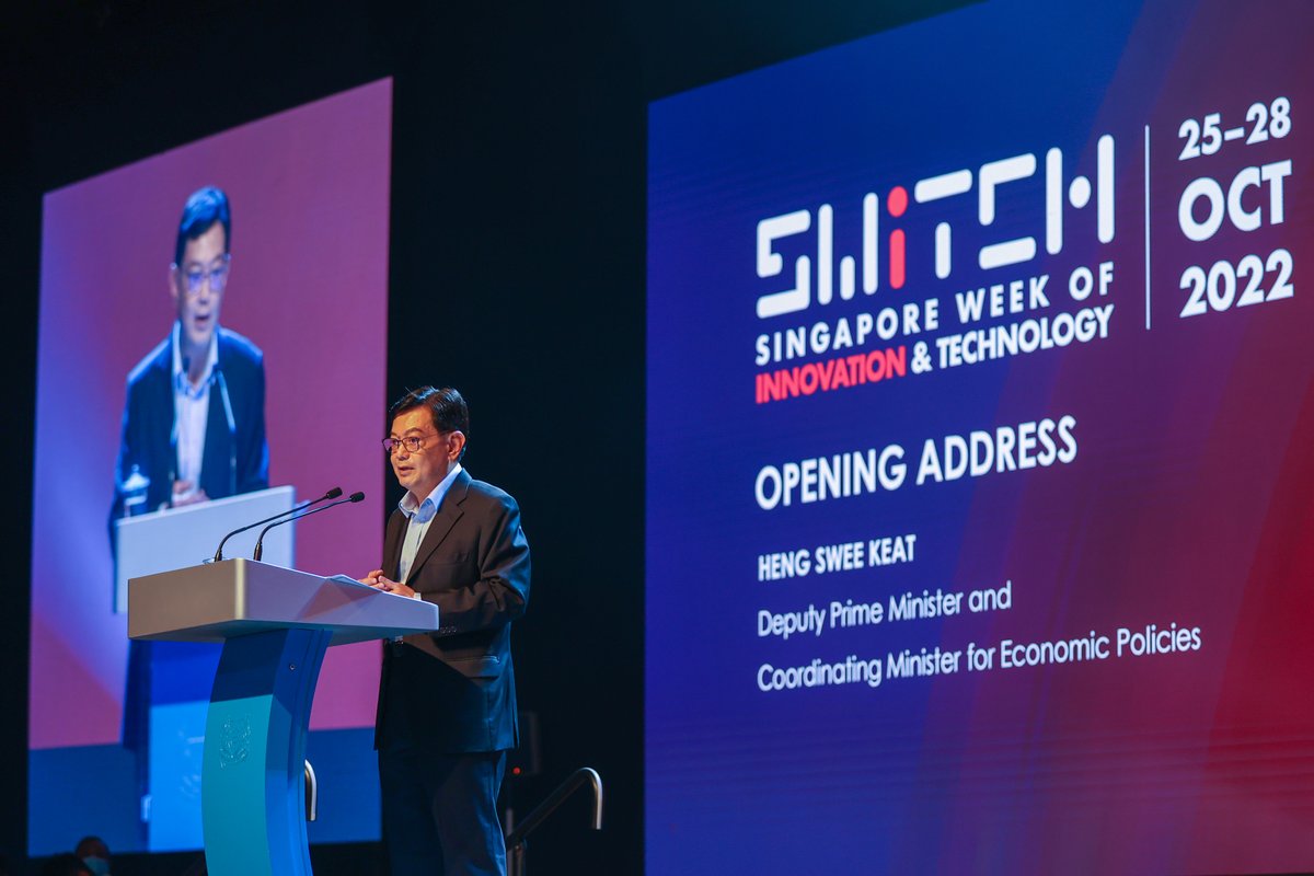 SwitchSingapore's tweet photo. We kicked off #SWITCH2022 with an opening address by Deputy Prime Minister and Coordinating Minister for Economic Policies Heng Swee Keat, where he shared about the upcoming plans to drive #innovation in Singapore and the region!

Get your tickets: https://t.co/DQXDyFkxpH https://t.co/dwngtP74pJ
