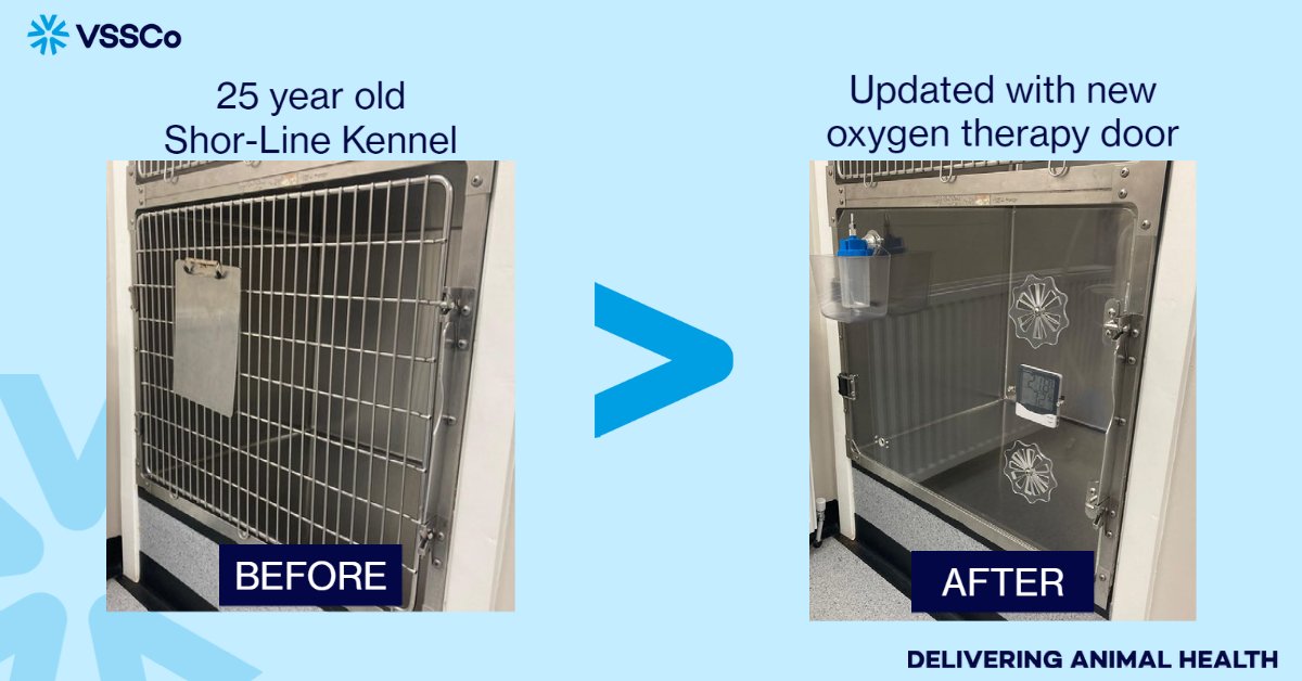 vssco1956's tweet photo. ⚡️Upgrade your @ShorlineLtd  Kennels with VSSCo ⚡️

Our installation team upgraded Garden Lodge Veterinary Clinic's 25 year old (and in great condition) Shor-Line kennel with a brand new oxygen therapy door. https://t.co/X9gkRbGujp