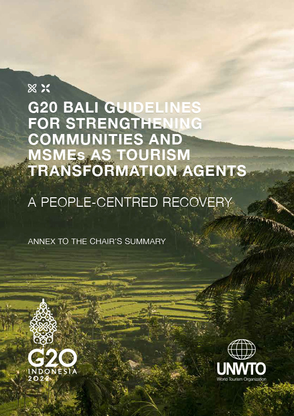 ⚠Communities need urgent help to address these challenges: 🧳Changing consumer trends 👩‍🏫Lack of training 🌉Missing infrastructure The G20 Bali Guidelines are governments' go-to source for relaunching a competitive and sustainable tourism: e-unwto.org/doi/10.18111/9…