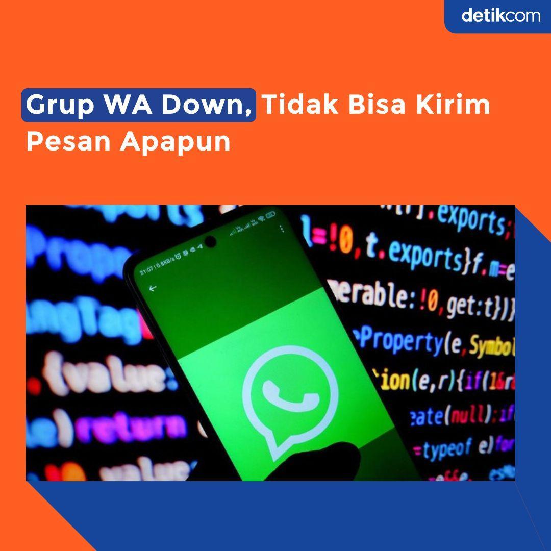 Grup WhatsApp terpantau down. Pengguna tidak bisa mengirim pesan apapun. Pesan yang dikirim akan ditandai dengan lambang jam yang berarti tidak terkirim. 
⁣
Belum diketahui penyebab permasalahan ini. Kamu mengalami juga, detikers?