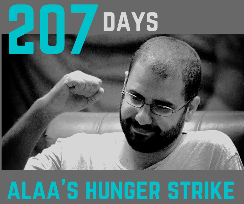 Today I join Italian friends of @alaa in their hunger strike for free #FreeAlaa. Best way to prepare #COP27 is to ask immediate release of all political prisoners in #Egypt: there is no climate justice without democracy and freedom.