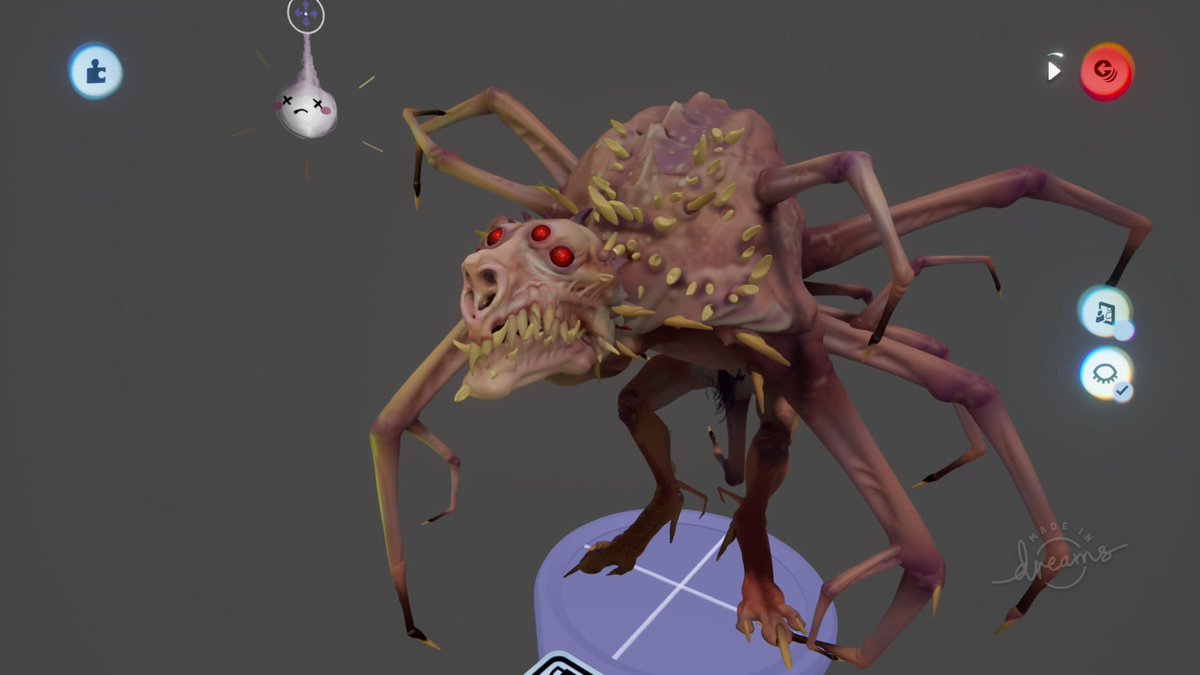 willowthebob's tweet photo. #MadeInDreams #ps4share #PS5Share #characterdesign #dreamsps4 

Here’s a closer look at our monster character model. @kollwitzer sculpted the entire model / rig / idle animations. I painted it and added the eyes afterwards. https://t.co/qPY6RXlpGT