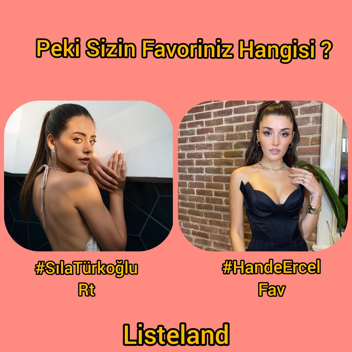 Peki Sizin Favoriniz Hangisi ?
#SılaTürkoğlu Rt
#HandeErcel Fav