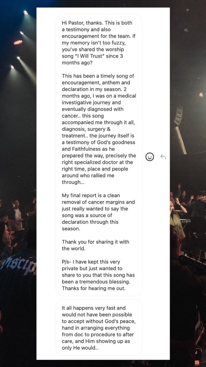 andyyeoh's tweet photo. Received this powerful testimony today on how the song โI WILL TRUSTโ served as a source of strength and inspiration through a time of testing and healing โค๏ธ๐ฅน๐๐ผ
#RevoWorshipProject22 #urtherevolution #MalaysianWorship https://t.co/YbeH15hRDr