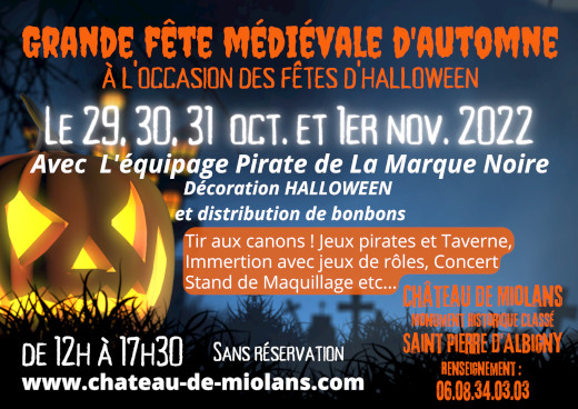 chateaumiolans's tweet photo. Pour Halloween, les 29, 30 31 octobre et le 1er Novembre de 12h00 à 17h00, l’équipage Pirate de La Marque Noire accoste au Château de Miolans et y installe son campement pour ces quatre jours. https://t.co/os6ECuw72k