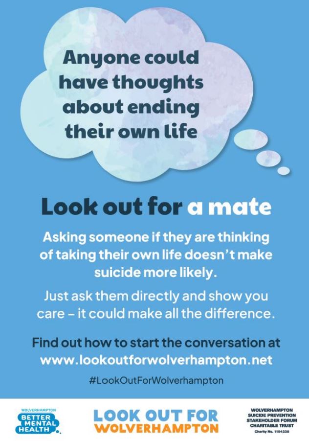 RecoveryColleg3's tweet photo. #LookOutForWolverhampton is a suicide prevention campaign, which aims to keep people safe by providing support on how to:

Look Out For:
🧡 A Loved One
🧡 A Mate
🧡 A Colleague
🧡 Anyone We Know or Care About

For more information visit:
https://t.co/oDspi5gDZE https://t.co/kg4n1X5fOD