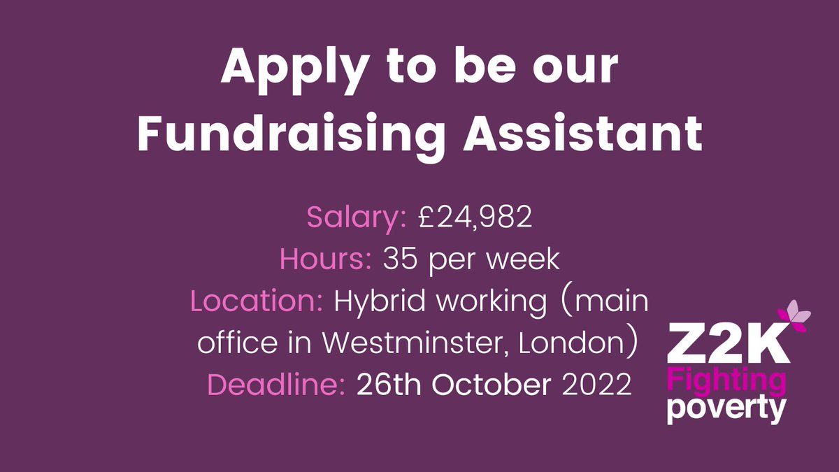 Z2K_trust's tweet photo. LAST CHANCE TO APPLY...

The deadline for our Fundraising Assistant is tomorrow at noon. If you would like to support our fundraising efforts so we can continue fighting poverty, apply today!

More info here https://t.co/oZV4t4WTUy https://t.co/9OfbzrEsnQ