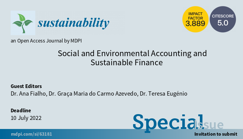 #CallforReading 'Social and Environmental Accounting and Sustainable Finance' welcomes your reading Edited by Dr. Ana Fialho, et al., including 6 papers #socialenvironmentalaccounting #sustainablefinance #SDGs #financialrisks mdpi.com/journal/sustai…