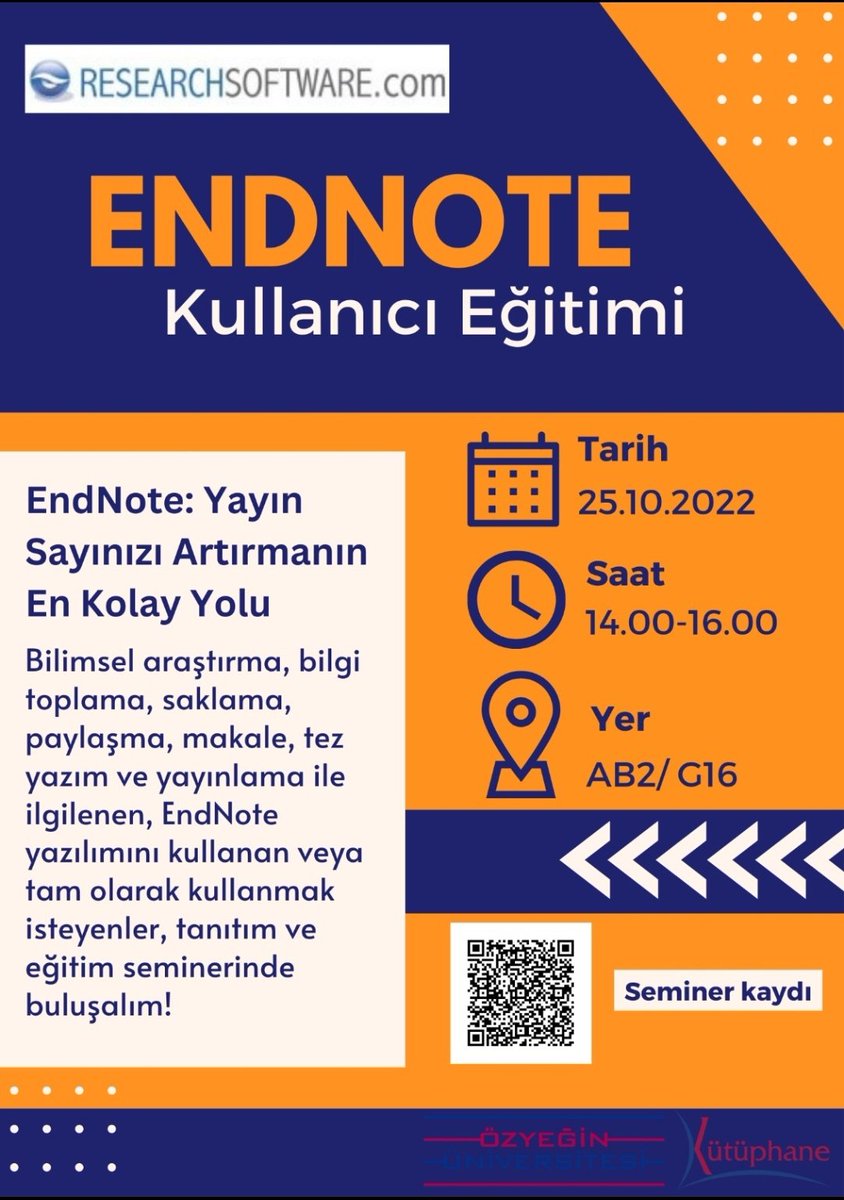 Bugün saat 14.00'de EndNote eğitiminde buluşalım!