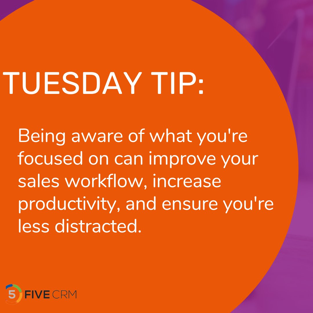 fivecrm_clients's tweet photo. #TipTuesday: Sales productivity can be a challenge for even the most experienced salespeople. There are so many potential distractions, and it can be difficult to stay focused on the task at hand. Be mindful where you're devoting your attention! https://t.co/YQDkJpmOCz