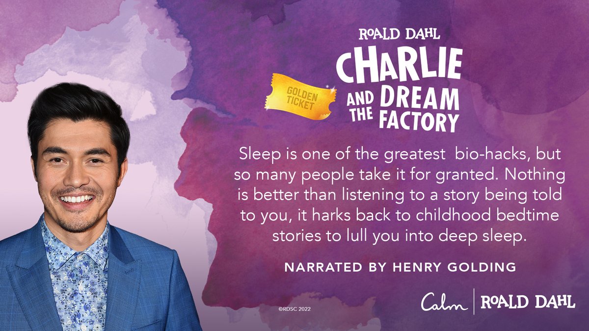 Calm (@calm) on Twitter photo We’re excited to announce our multi-year partnership with <a href="/roald_dahl/">Roald Dahl</a>! We invite you to join Willy Wonka, voiced by <a href="/henrygolding/">Henry Golding</a> as he takes us on a journey through his magnificent factory.
💤🎧🍫 Listen to “Charlie and the Dream Factory” on Calm here: cal.mn/charlie-dream-… We’re excited to announce our multi-year partnership with <a href="/roald_dahl/">Roald Dahl</a>! We invite you to join Willy Wonka, voiced by <a href="/henrygolding/">Henry Golding</a> as he takes us on a journey through his magnificent factory.
💤🎧🍫 Listen to “Charlie and the Dream Factory” on Calm here: cal.mn/charlie-dream-…