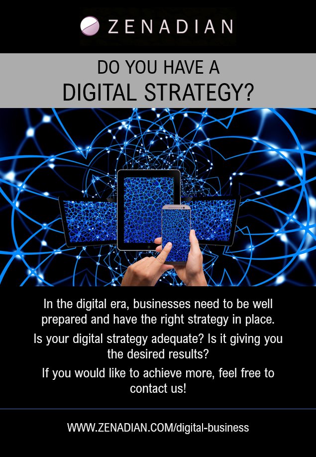 ZENADIANcom's tweet photo. In the digital era, businesses need to be well prepared and have the right strategy in place.
Is your digital strategy adequate? Is it giving you the desired results?   
If you wish to achieve more, contact us!   
https://t.co/Z0aaBEdlek   
#digitalstrategy #digitaltransformation https://t.co/MGYUxgV4Da