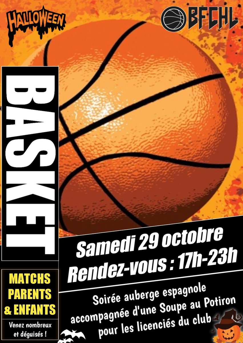 🏀 | BFCHL - BASKET 

• Promotion page Facebook.
• Évènement Halloween. 

Suivez les sur leur page Facebook :
➡️m.facebook.com/10005348722833…