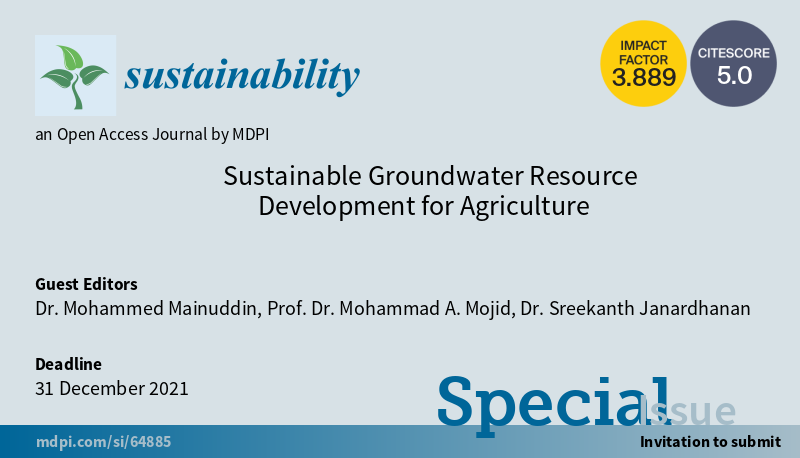 #CallforReading 'Sustainable Groundwater Resource Development for Agriculture' welcomes your reading Edited by Dr. Mohammed Mainuddin, et al., including 5 papers #groundwater #irrigatedagriculture #climatechange #sustainability mdpi.com/journal/sustai…