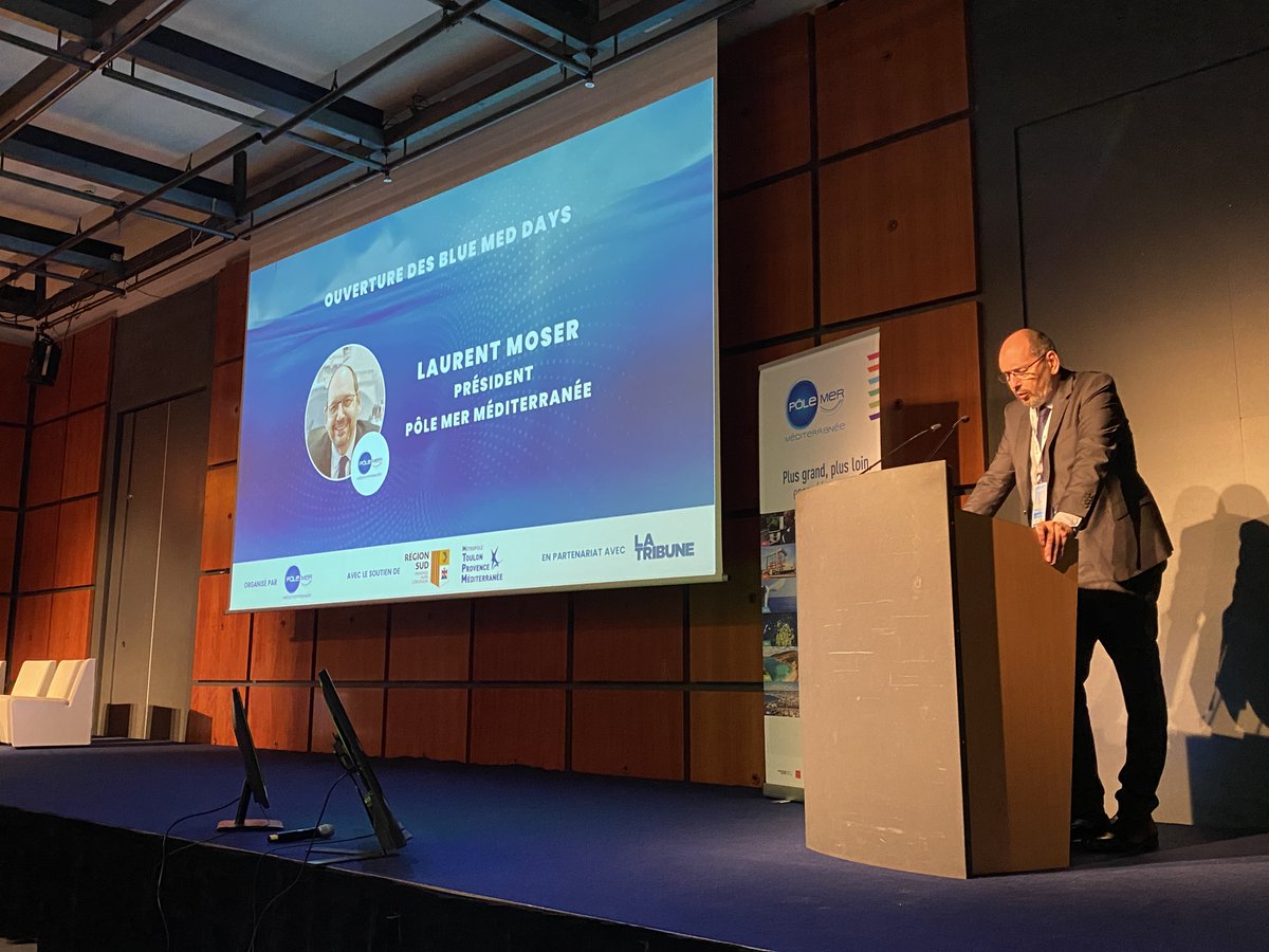PoleMerMed's tweet photo. 📣@LmoserMoser Président @PoleMerMed ouvre l'édition 2022 des #BlueMedDays aux côtés de Didier LALLEMENT @SGMer, @FHoullier @Ifremer_fr &amp; @HerveStassinos @metropoleTPM 💡Une édition consacrée à l'innovation au service de la décarbonation des activités en mer &amp; de la souveraineté https://t.co/0MJTEnShkc