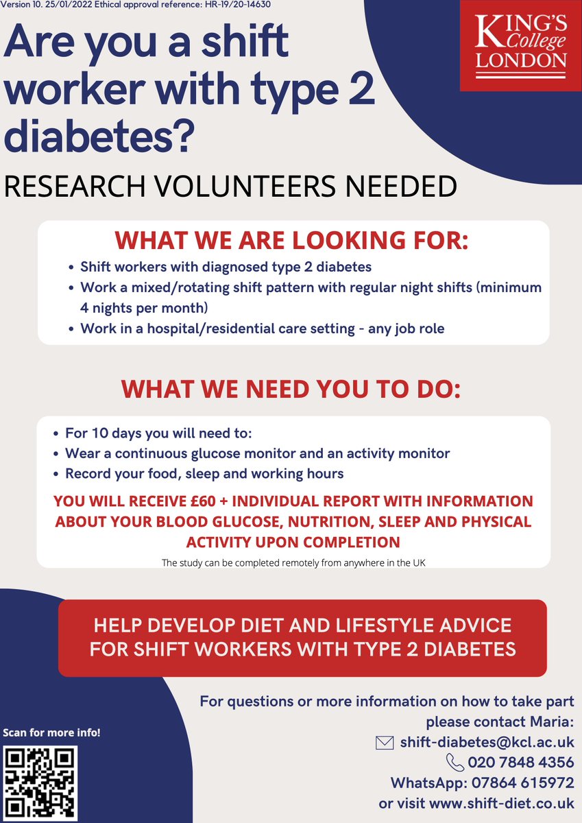 KHPDEO's tweet photo. 📢(1/6) Researchers @KingsCollegeLon are running a study trying to understand how #ShiftWorkers with #type2 #diabetes manage their condition. 

For more info 👉https://t.co/XBFsZyg1ht https://t.co/jU0eECE5mT