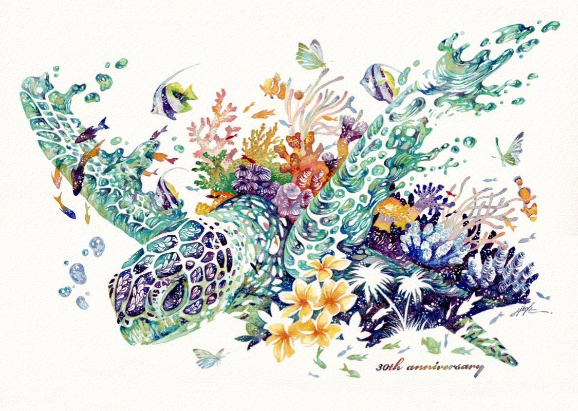 「泳ぐオアシス 」|タケダヒロキのイラスト