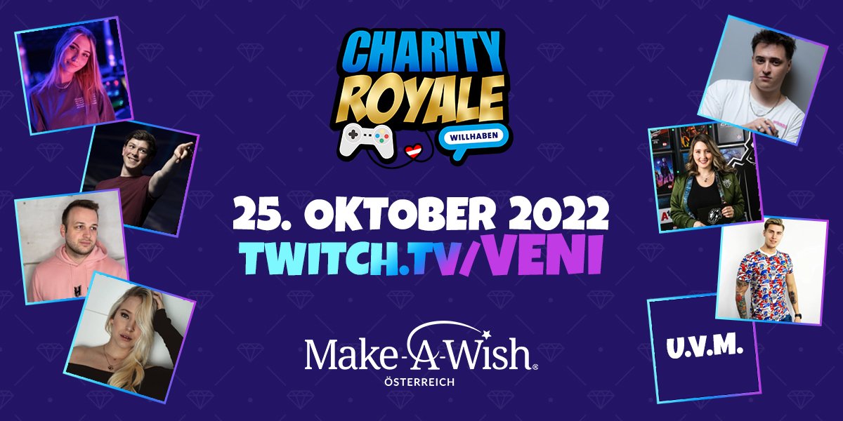 Venitroll's tweet photo. Lasst die Geldbörsen bluten, ab 12 Uhr sind wir live mit dem @CharityRoyale FINALSTREAM!

📺 https://t.co/5nrrcj4a88 https://t.co/aimERh7GMc