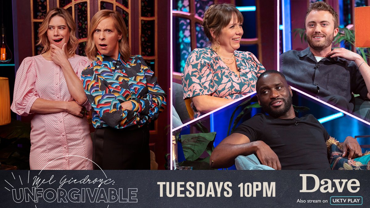 On Mel Giedroyc: #Unforgivable TONIGHT, Mel and @LouSanders will be joined by @KerryAGodliman @tomlucy and @LethalBizzle with unforgivable tales of the elderly, the cops and George Ezra!