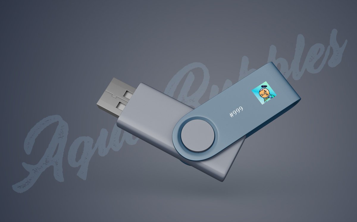 _AquaBubbles_'s tweet image. Yo bubbles! We have another gift for you! As soon as we have 2500 followers on our twitter, we will give away 10 of our custom flash drives with one nft image on it among our followers. Share this post so we can reach 2500 followers as soon as possible. Everything depends on you!