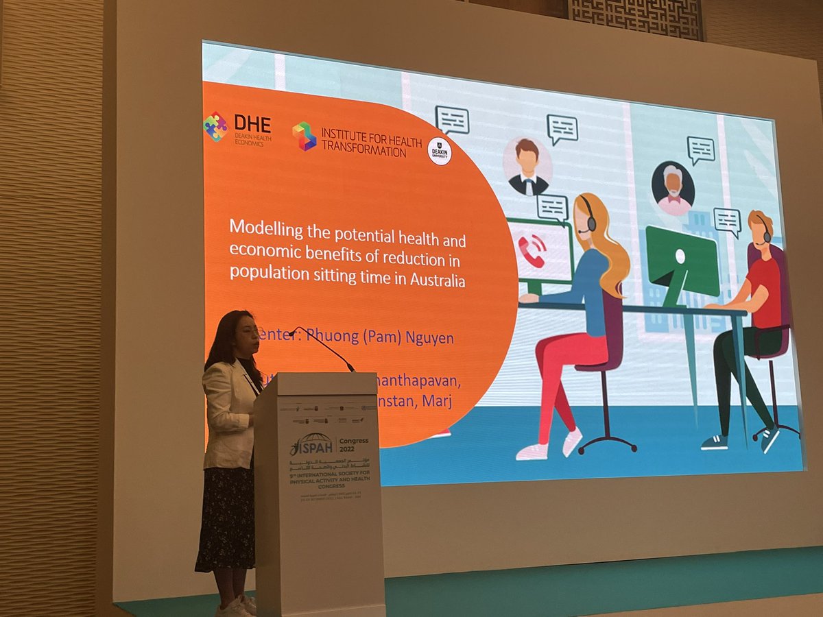 PhuongPam's tweet photo. Grateful for the opportunity to speak at @ISPAH 2022 to present our project on a sedentary behaviour model in Australia context @JaithriA @DavidWDunstan Lan Gao Marj Moodie @IHT_Deakin @DHE_Deakin  and thrilled to be interviewed by a local press https://t.co/zb0RTLy516