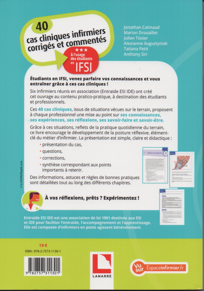 ide_esi's tweet photo. 👉4️⃣0️⃣ cas balayant de nombreuses situations  au plus proche de la réalité, dans des services divers et variés tels que la cardiologie, la pneumologie, les urgences, la psychiatrie, la pédiatrie…. 

👉 Il vous permettra de travailler votre posture réflexive #IDE #ESI #IFSI https://t.co/0CIOlATNzd