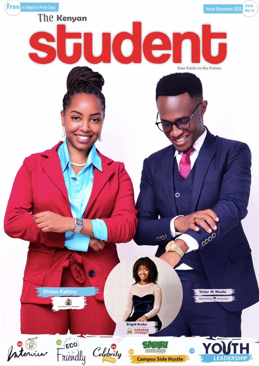 victormwalu's tweet photo. Humbled to have been featured on @MagazineKenya on the top story/cover page. I hope to continue inspiring young people and creating impact within my space! https://t.co/SYjomndgzA