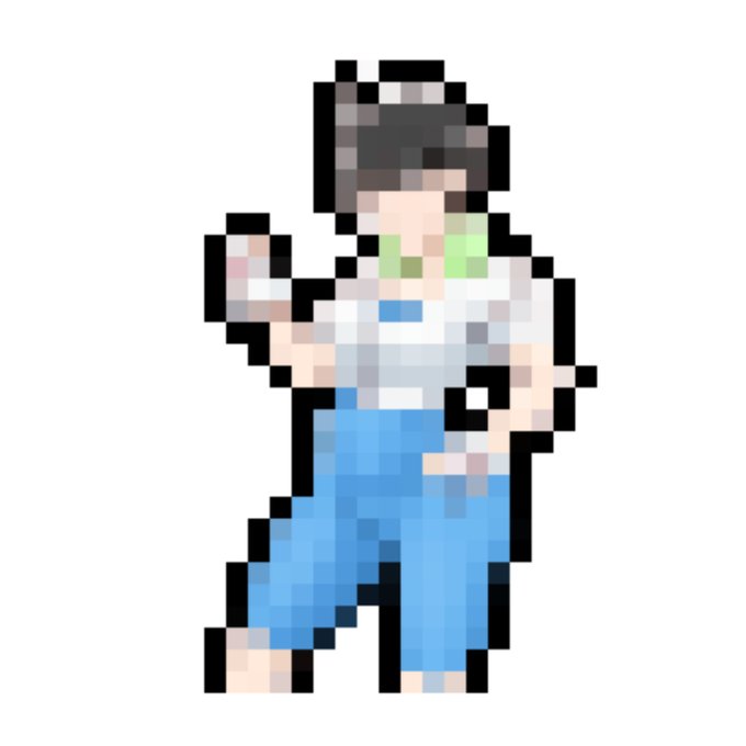 え、逆に描いた絵をドットサイズまで小さくしたらなんかそれっぽいのできたw #ドット #ドット絵 