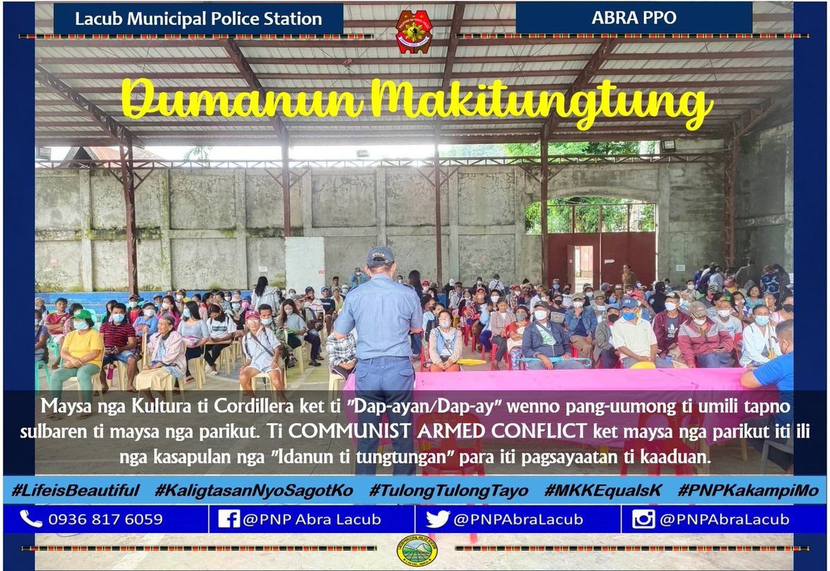 PNPAbraLacub's tweet photo. #DumanunMakitungtung
#PROCORCares
#talktous https://t.co/R7U7OQH1fk