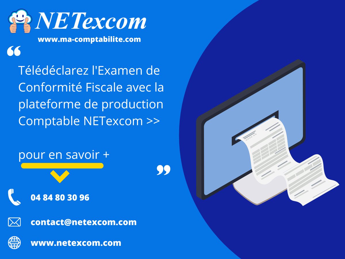 Netexcom_Offici's tweet image. Télédéclarer l Examen de Conformité Fiscale avec la plateforme de production Comptable NETexcom &amp;gt;&amp;gt; pour en savoir + contact@netexcom.com , ecs.page.link/yn3c #ExpertComptable #CNOEC #CSOEC #ExpertsComptables