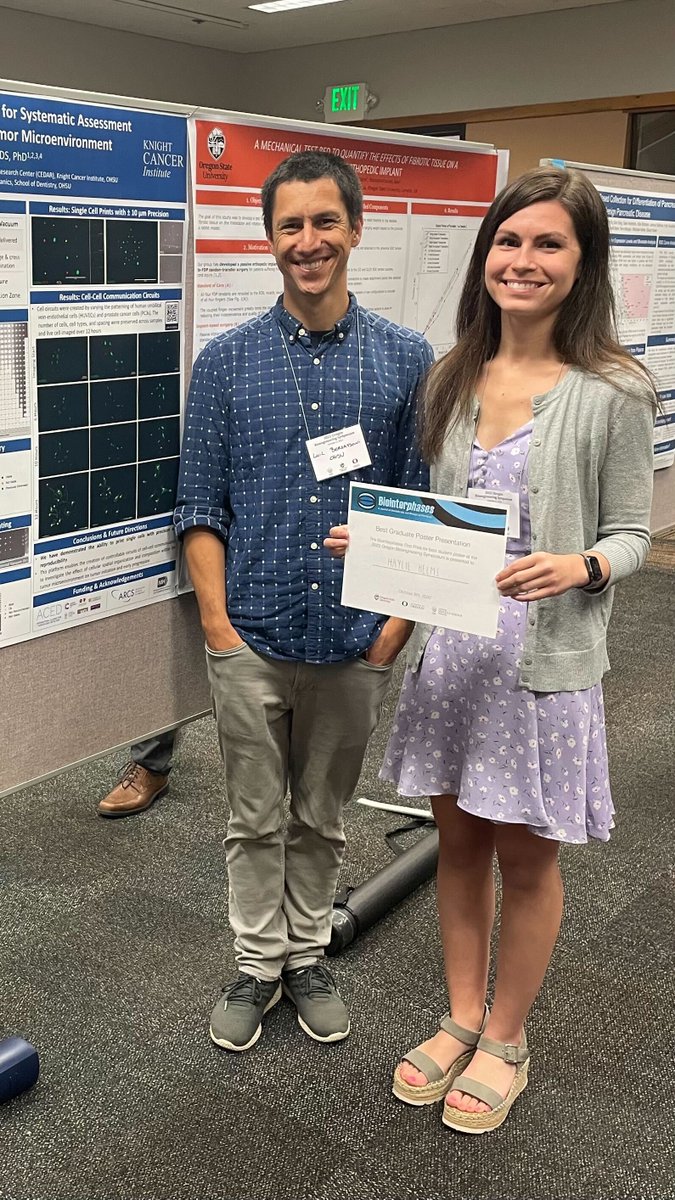 Fluicell (@fluicellab) on Twitter photo Haylie Helms from <a href="/BertassoniLab/">Bertassoni Lab</a> won an award for her poster on cell-to-cell communication in early tumor development at the recent Oregon Bioengineering Symposium, featuring research using Biopixlar. A big congratulations on the great achievement from all of us at Fluicell! Haylie Helms from <a href="/BertassoniLab/">Bertassoni Lab</a> won an award for her poster on cell-to-cell communication in early tumor development at the recent Oregon Bioengineering Symposium, featuring research using Biopixlar. A big congratulations on the great achievement from all of us at Fluicell!