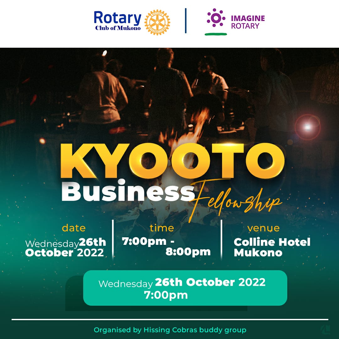 It will be hot tomorrow at the Kyooto. Join us for a business fellowship at the fireplace...come enjoy as you market your business.
@98ThDISCON, <a href="/mikesebaluken/">PDG Mike Kennedy Sebalu</a> ,<a href="/RCKyambogo/">Rotary Club of Kyambogo-Kampala</a>, <a href="/KampalaSouth/">KlaSouth Rotary Club</a>, <a href="/RotaryKiwatule/">Rotary Club of Kiwatule</a>,<a href="/RKyadondo/">Rotary Club Of Kyadondo🇺🇬</a>, <a href="/Rotary/">Rotary International</a>, <a href="/RcKampala/">Rotary Club of Kampala Sunshine</a>, <a href="/pdgnayenga/">PDG Rosetti Nabbumba Nayenga</a>, <a href="/MuyengaBreeze/">Rotary club of Kampala Muyenga Breeze</a>, <a href="/ClubNateete/">Rotary Club Of Nateete-Kampala</a>
