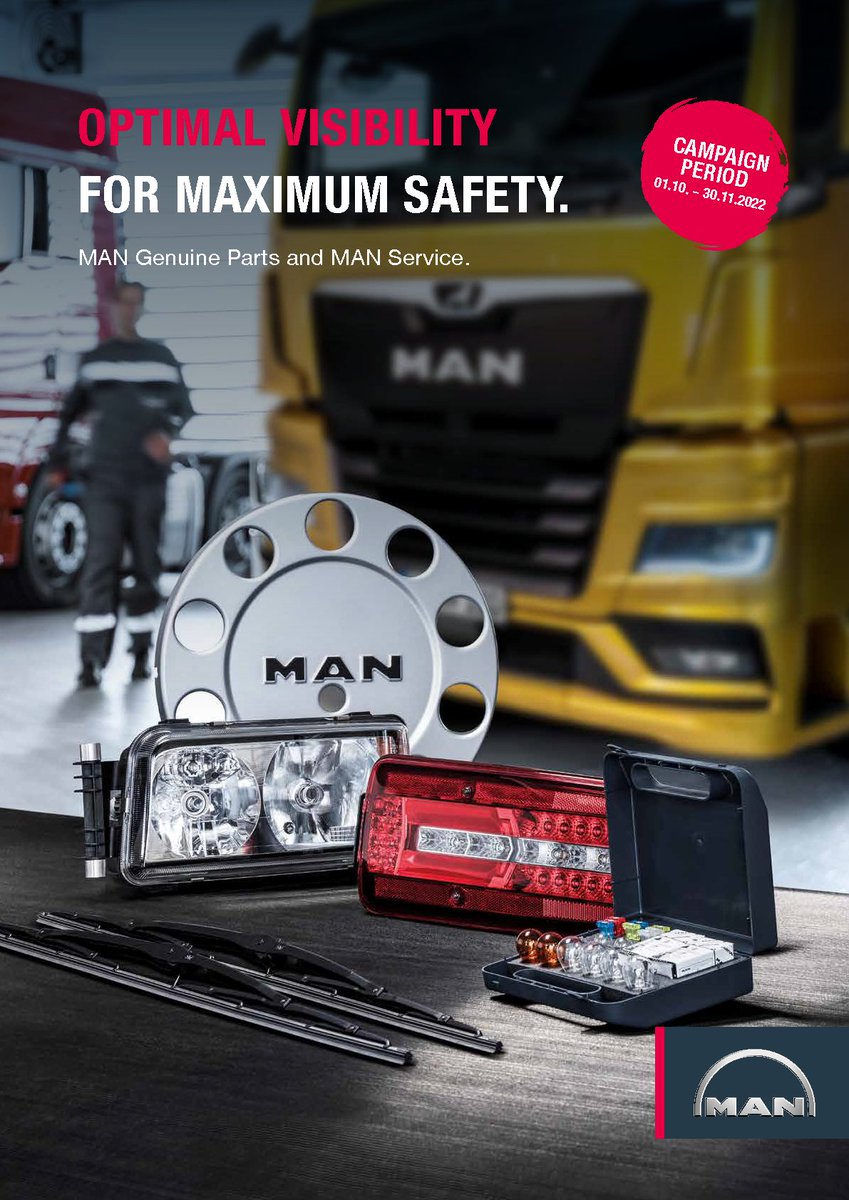 Optimal visibility for maximum safety 👀

Right now we're offering 10% off an extensive range of Genuine #MAN lights, mirrors, consumables, heaters and more.

Get in touch to find out more.