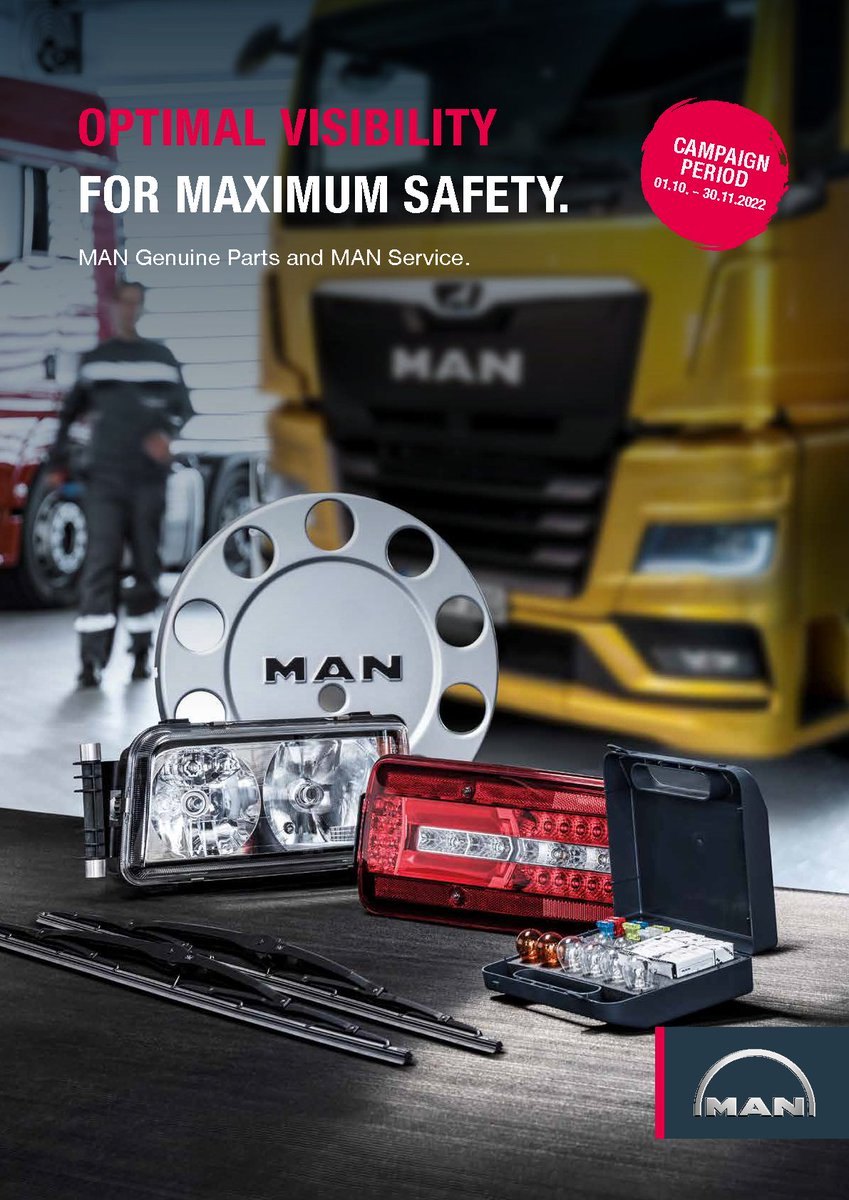 Optimal visibility for maximum safety 👀 Right now we're offering 10% off an extensive range of Genuine #MAN lights, mirrors, consumables, heaters and more. Get in touch to find out more.