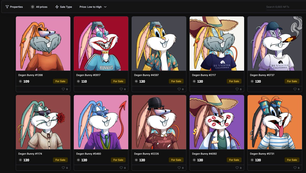 Congratulations to <a href="/DegenBunniesNFT/">Degen Bunnies</a> for breaking the 100 floor! It hasn't been easy but we finally did it!

#Cardano #CardanoNFT #CNFT #CNFTcommunity #CNFTCollection #NFT #NFTCommunity #NFTcollections