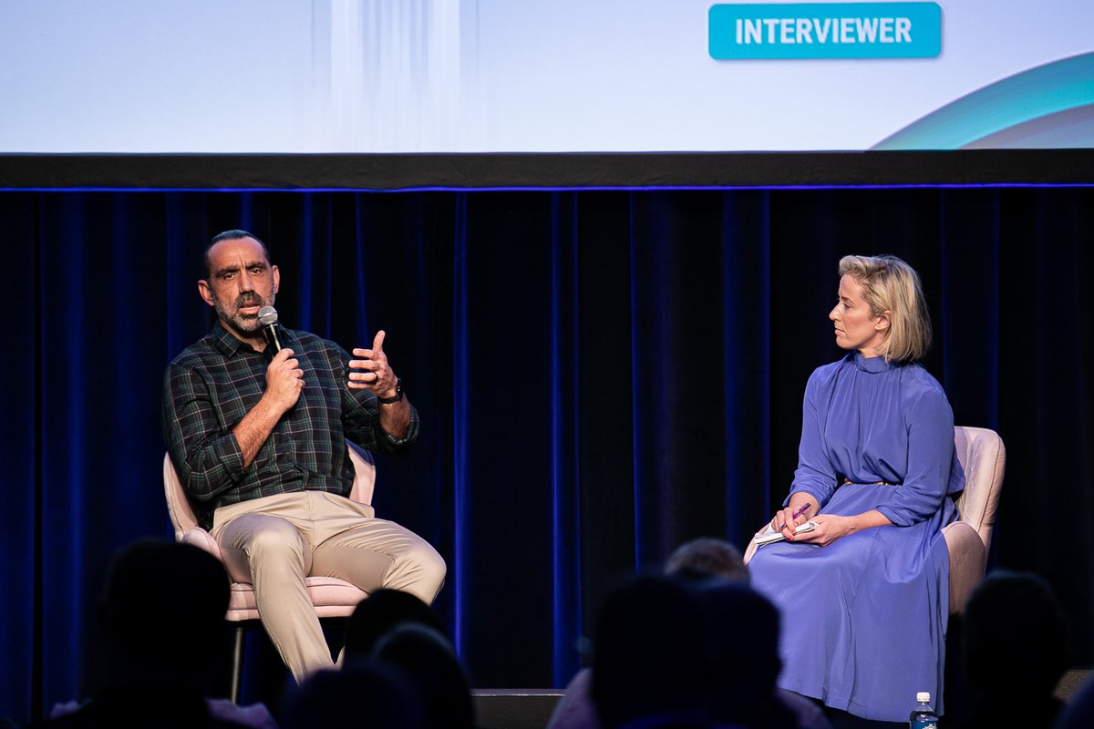 PropertyCouncil's tweet photo. Our final session on Day 1 of the #PropertyCongress was an in-conversation session with the legendary Adam Goodes interviewed by @EllieLaingNews. Adam helped Congress unpack some of the social challenges that the property industry faces.
Sponsor @Stockland
#TPC22 https://t.co/fUfNU1NDog