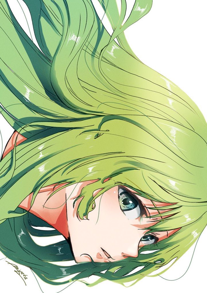 enkidu (fate) long hair solo green hair white background green eyes androgynous simple background  illustration images