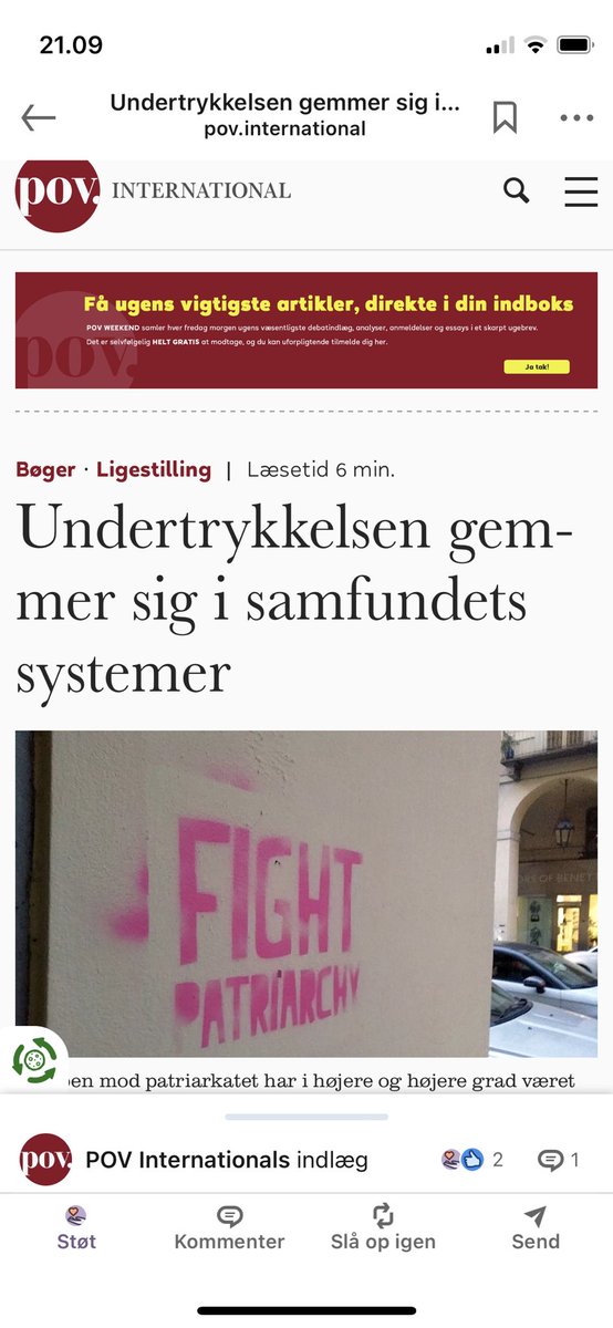 ‘Når du først har fået øje på dem – de usynlige strukturer – er det svært at se en vej tilbage… På den facon er Baadegaards lille pink bogsag intet mindre end revolutionær. Læs bogen, tænk over den, og tal… om den. Bør stå i alle hjem…’ <a href="/Pointofviewint/">POV International</a> #anmeldelse